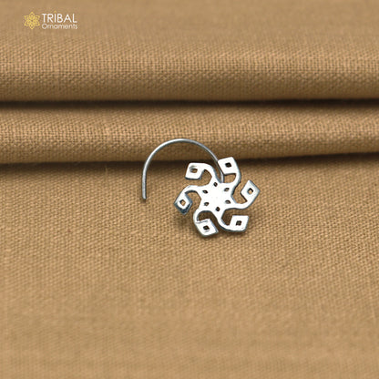 925 sterling silver vintage flower style nose pin ethnic tribal jewelry np137