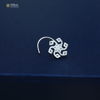 925 sterling silver vintage flower style nose pin ethnic tribal jewelry np137