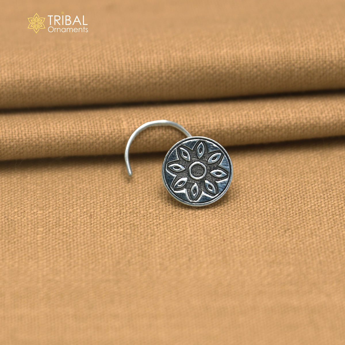 925 sterling silver vintage flower style nose pin ethnic tribal jewelry np138