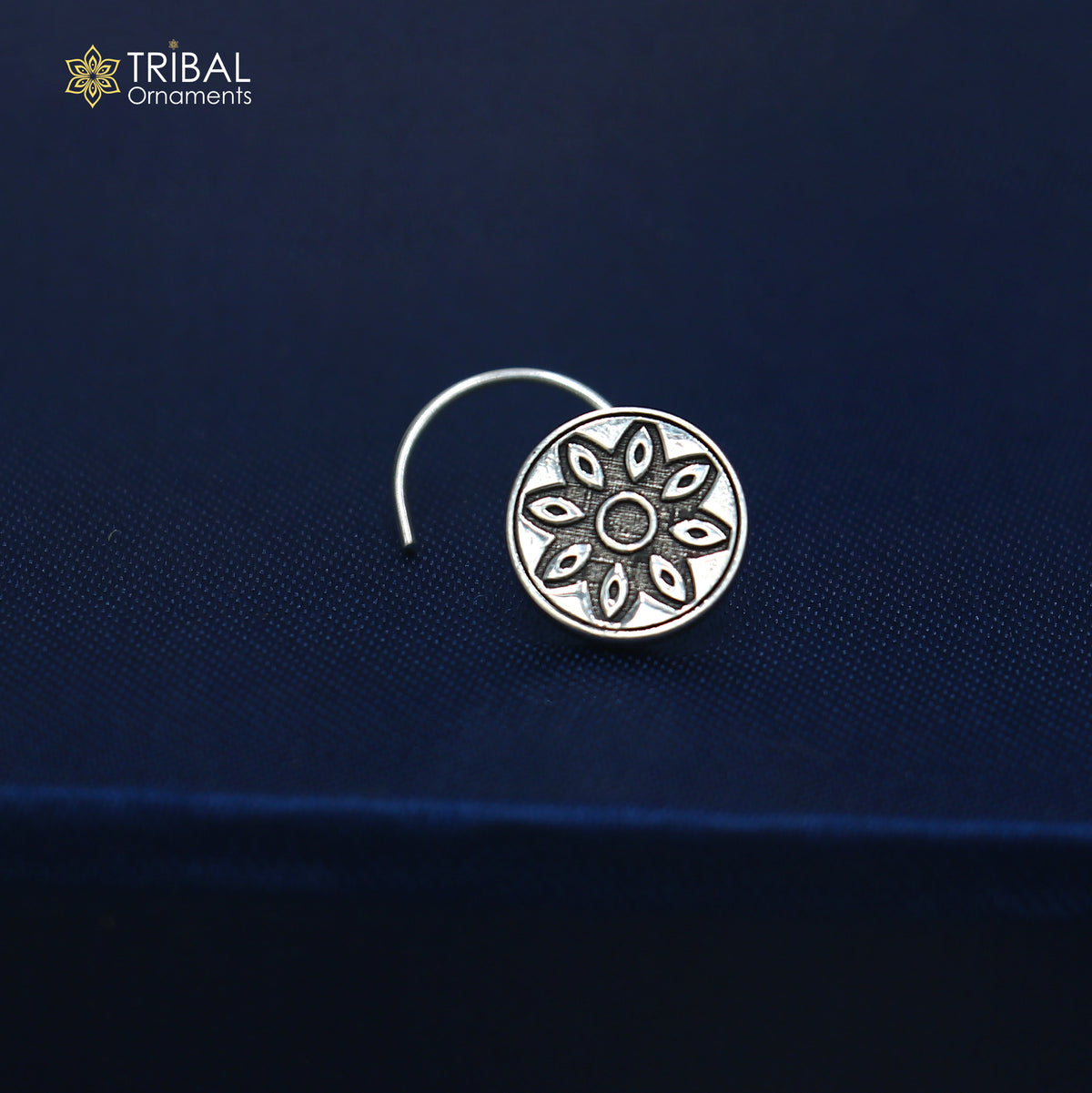 925 sterling silver vintage flower style nose pin ethnic tribal jewelry np138