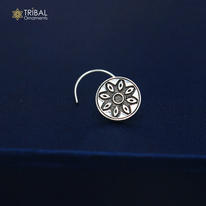 925 sterling silver vintage flower style nose pin ethnic tribal jewelry np138