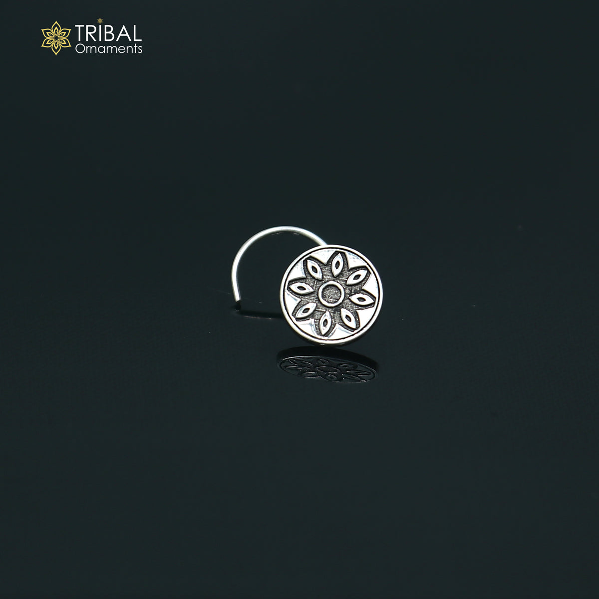 925 sterling silver vintage flower style nose pin ethnic tribal jewelry np138