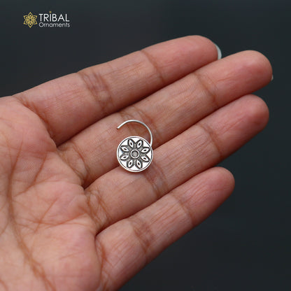 925 sterling silver vintage flower style nose pin ethnic tribal jewelry np138