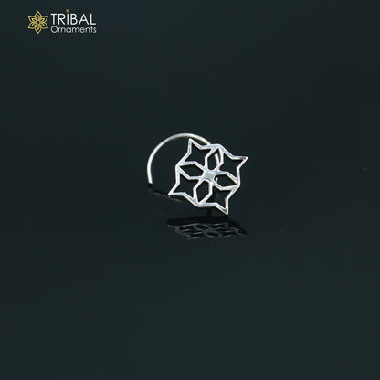 925 sterling silver vintage flower style nose pin ethnic tribal jewelry np139