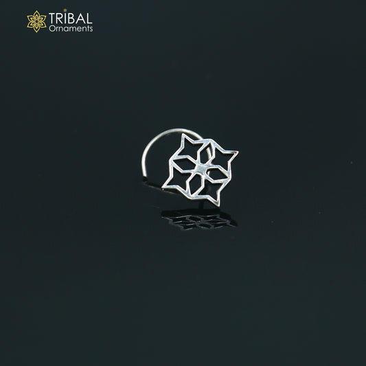 925 sterling silver vintage flower style nose pin ethnic tribal jewelry np139