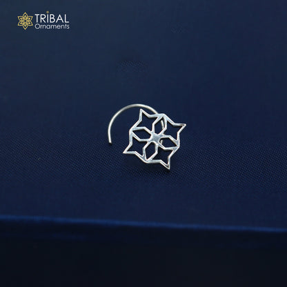 925 sterling silver vintage flower style nose pin ethnic tribal jewelry np139