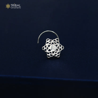925 sterling silver vintage star style nose pin ethnic tribal jewelry np140