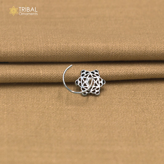 925 sterling silver vintage star style nose pin ethnic tribal jewelry np140
