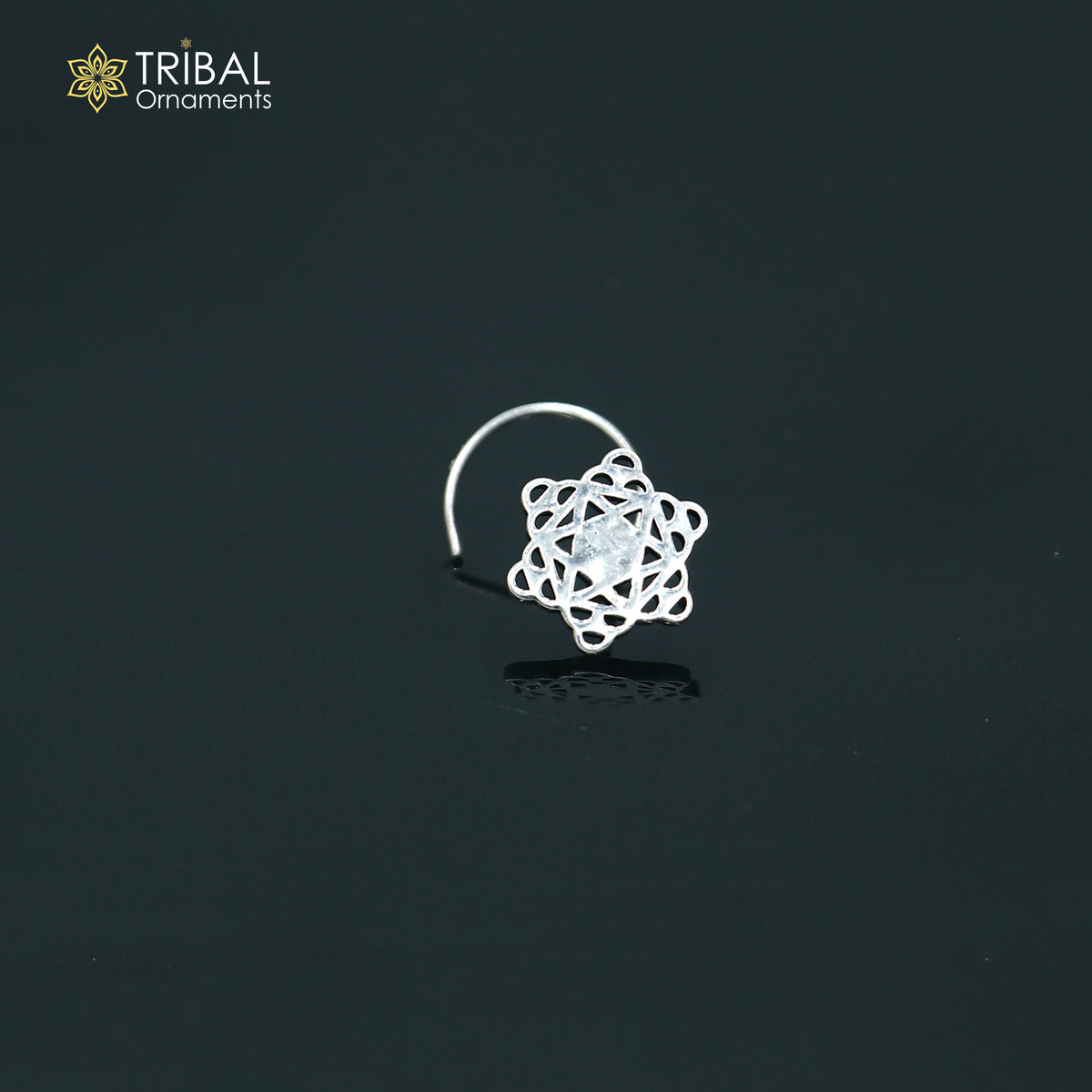 925 sterling silver vintage star style nose pin ethnic tribal jewelry np140