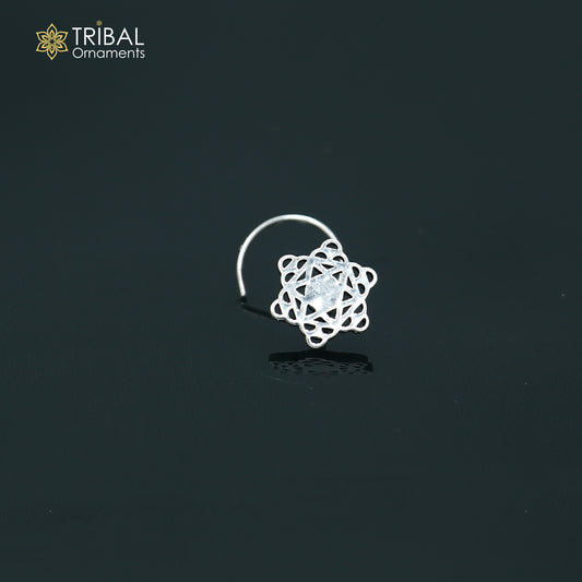 925 sterling silver vintage star style nose pin ethnic tribal jewelry np140