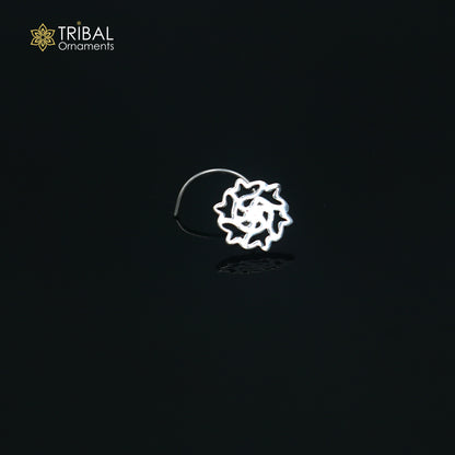 925 sterling silver vintage flower style nose pin ethnic tribal jewelry np142