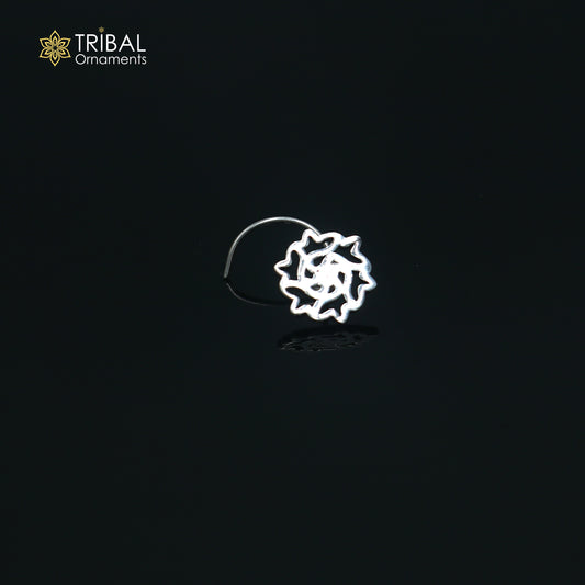 925 sterling silver vintage flower style nose pin ethnic tribal jewelry np142