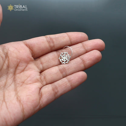 925 sterling silver vintage flower style nose pin ethnic tribal jewelry np142