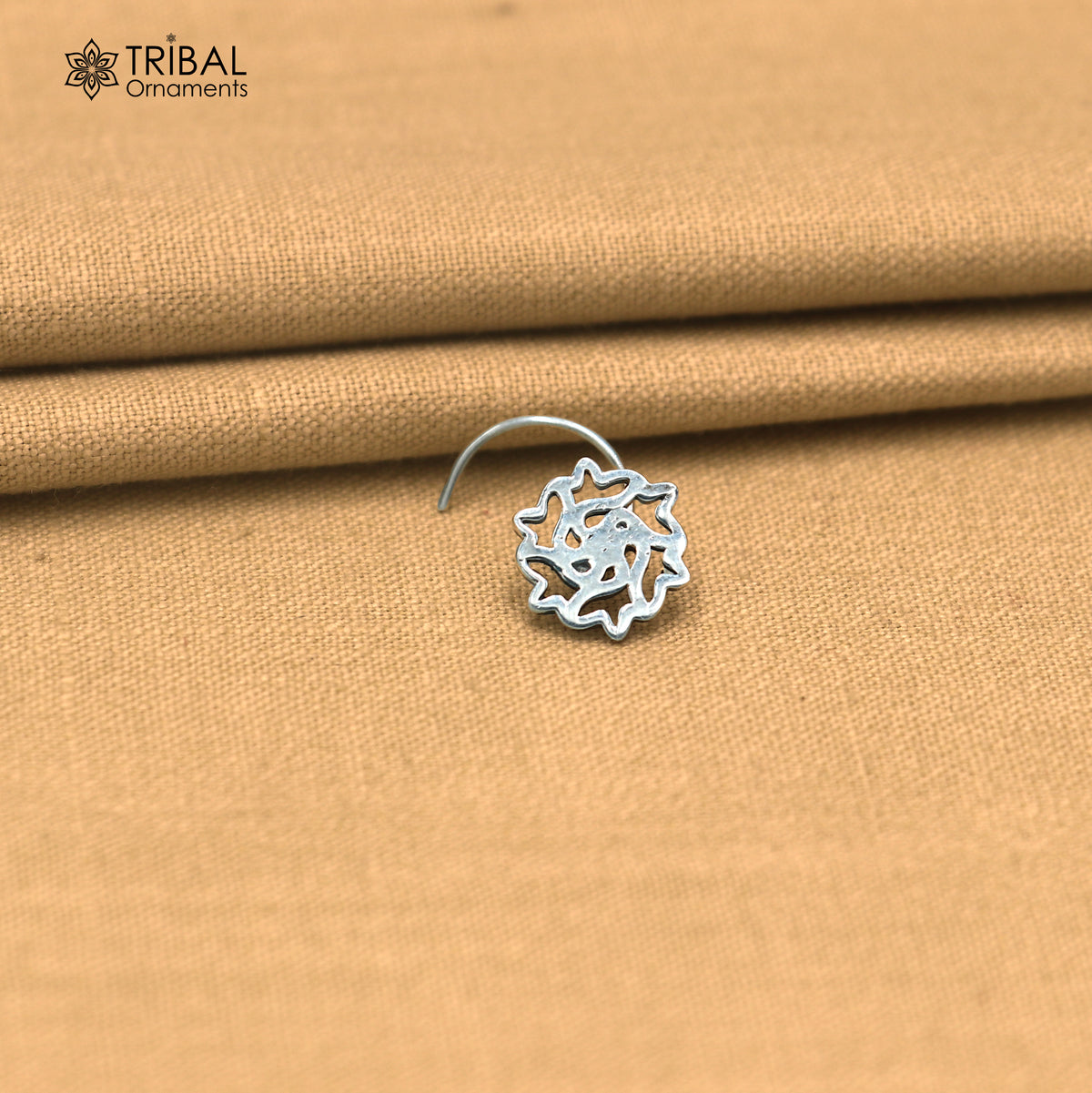 925 sterling silver vintage flower style nose pin ethnic tribal jewelry np142