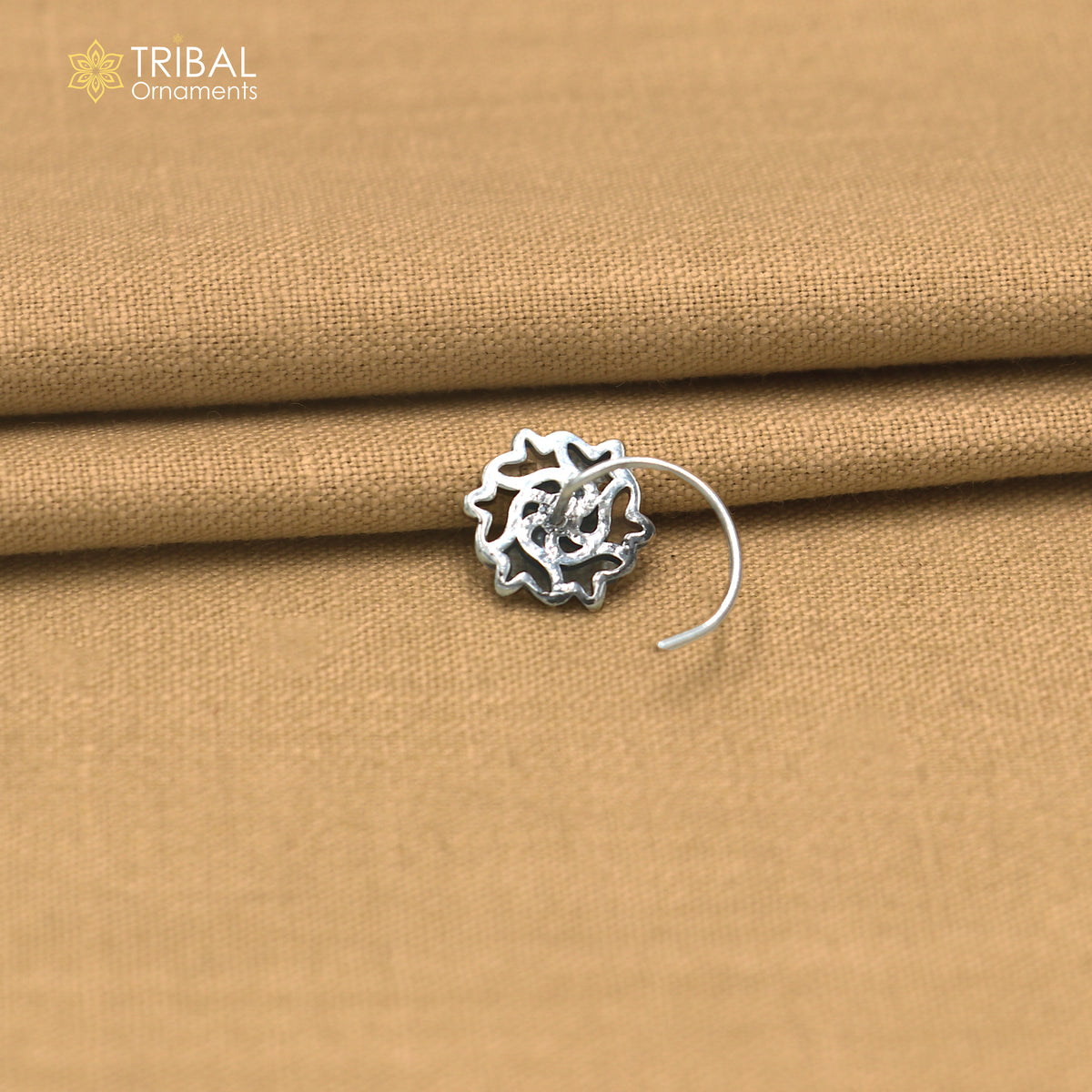 925 sterling silver vintage flower style nose pin ethnic tribal jewelry np142