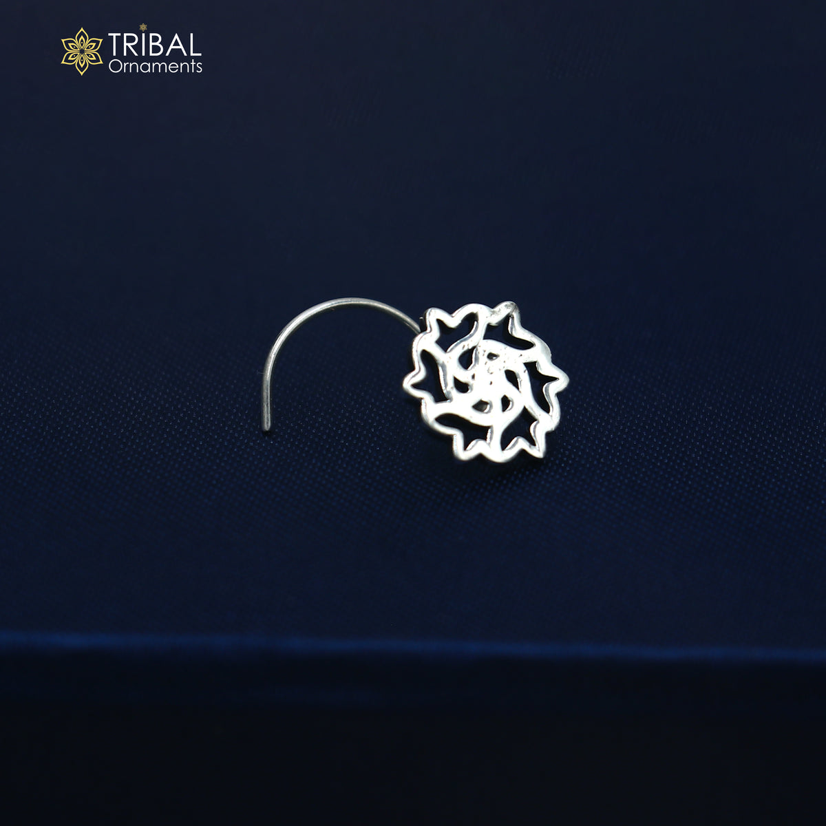 925 sterling silver vintage flower style nose pin ethnic tribal jewelry np142