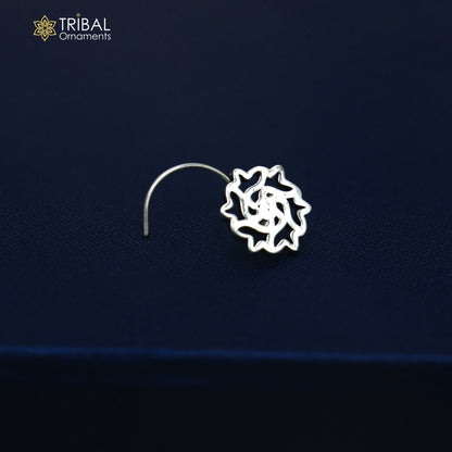 925 sterling silver vintage flower style nose pin ethnic tribal jewelry np142