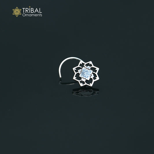 925 sterling silver vintage flower style nose pin ethnic tribal jewelry np146