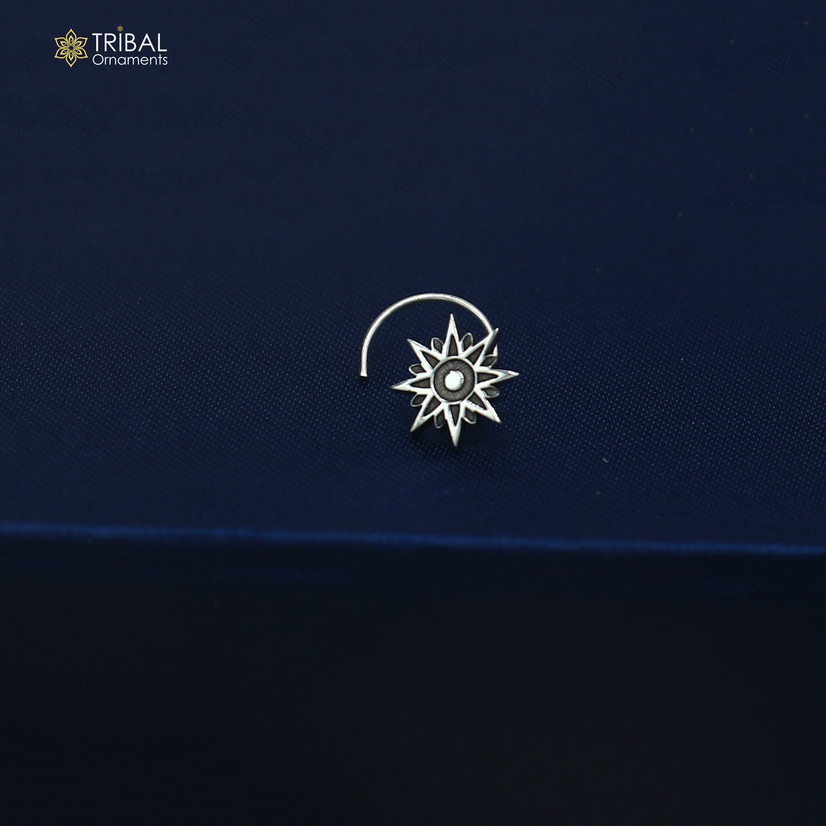 925 sterling silver vintage star design nose pin ethnic tribal jewelry np147