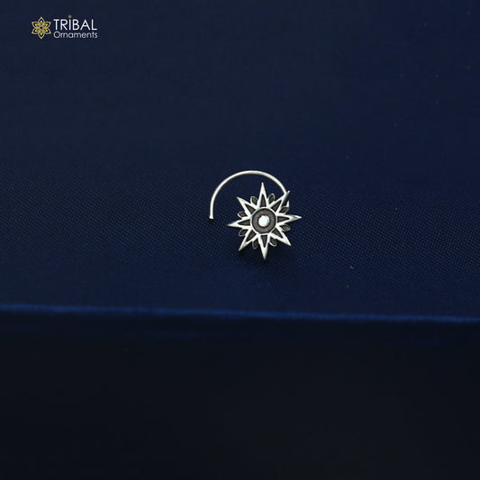 925 sterling silver vintage star design nose pin ethnic tribal jewelry np147