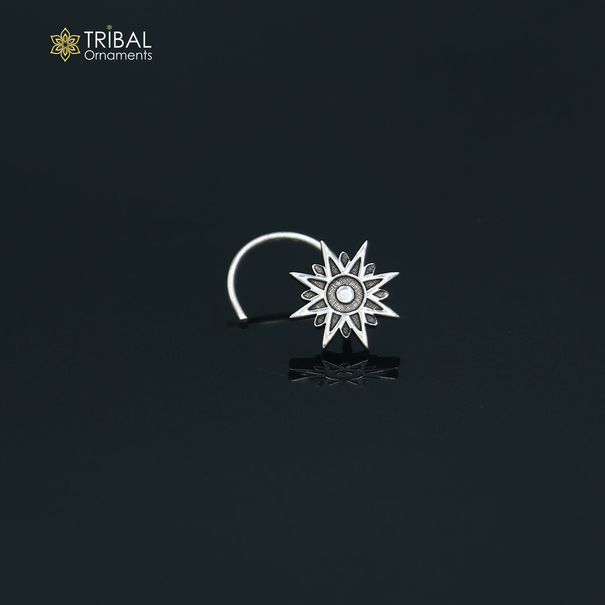 925 sterling silver vintage star design nose pin ethnic tribal jewelry np147