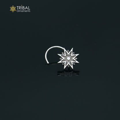 925 sterling silver vintage star design nose pin ethnic tribal jewelry np147