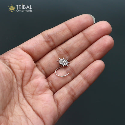 925 sterling silver vintage star design nose pin ethnic tribal jewelry np147