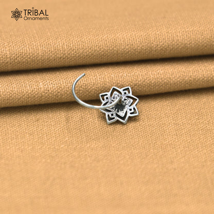 925 sterling silver vintage flower style nose pin ethnic tribal jewelry np149