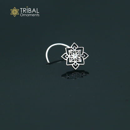 925 sterling silver vintage flower style nose pin ethnic tribal jewelry np149