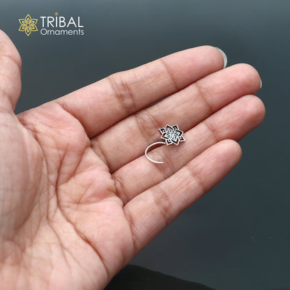 925 sterling silver vintage flower style nose pin ethnic tribal jewelry np149