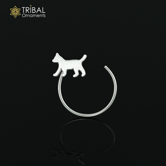 925 sterling silver lion design nose pin u band tribal jewelry np72