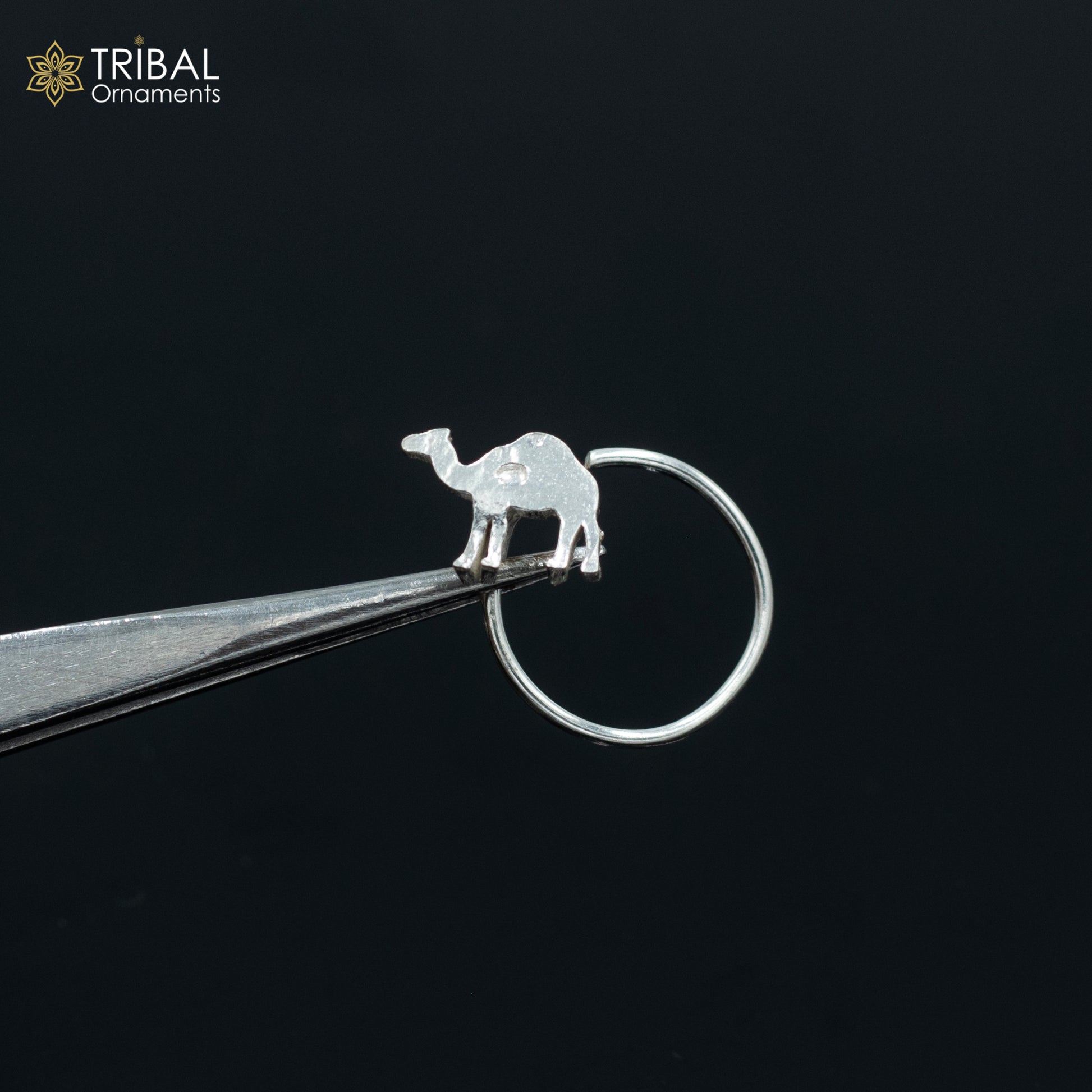 925 sterling silver camel  design handmade fabulous nose pin u band tribal jewelry np80 - TRIBAL ORNAMENTS