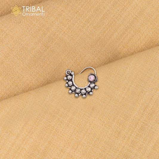 925 sterling silver vintage design stone nose pin ethnic tribal jewelry np92
