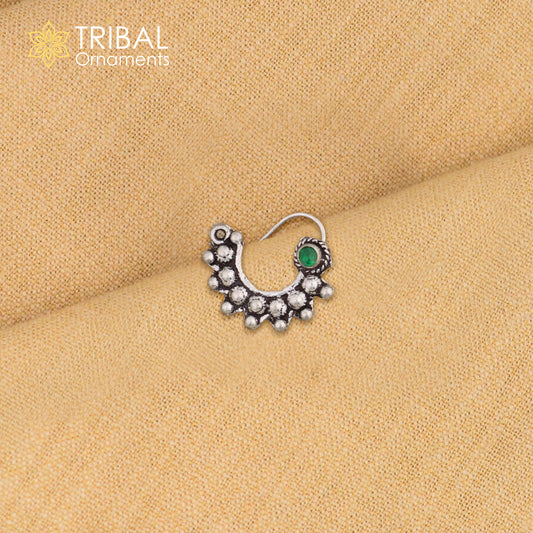 925 sterling silver vintage design stone nose pin ethnic tribal jewelry np92