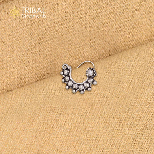 925 sterling silver vintage design stone nose pin ethnic tribal jewelry np92