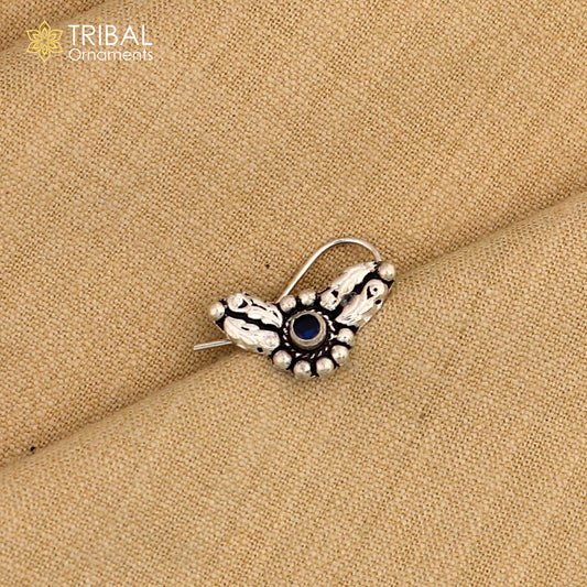 925 sterling silver vintage stylish design stone nose pin ethnic tribal jewelry np95