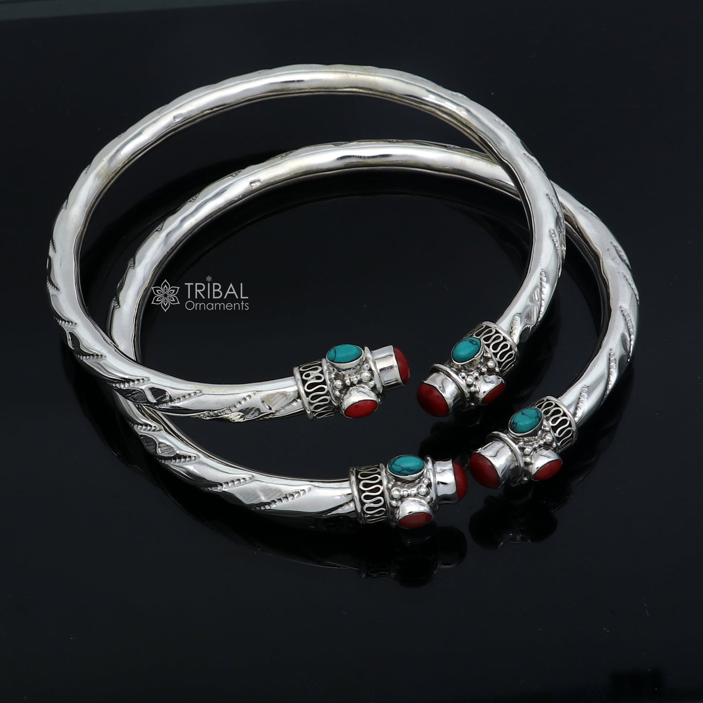 925 sterling silver stylish design ankle kada, ankle bangle bracelet with gorgeous multi colourstone nsfk119