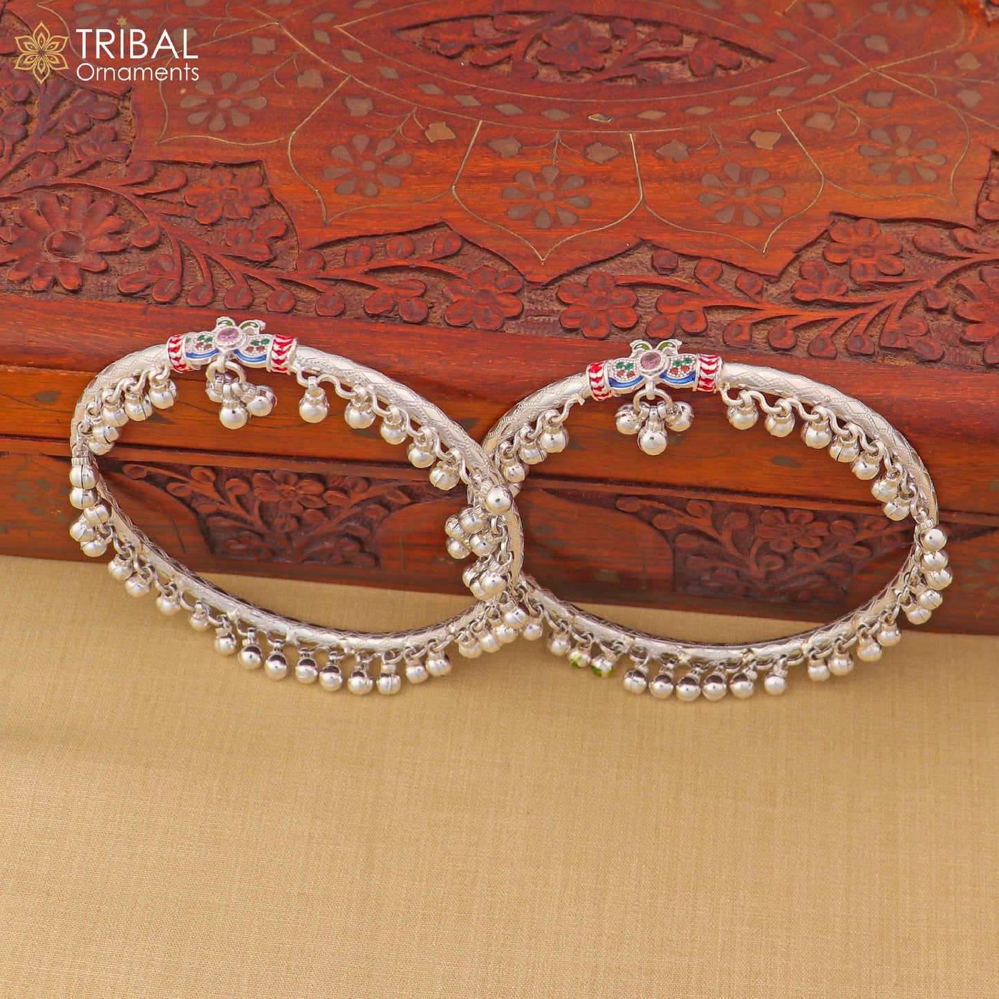 9 mm 925 sterling silver vintage peacock design foot ankle bracelet with noisy bells kada jewelry nsfk157