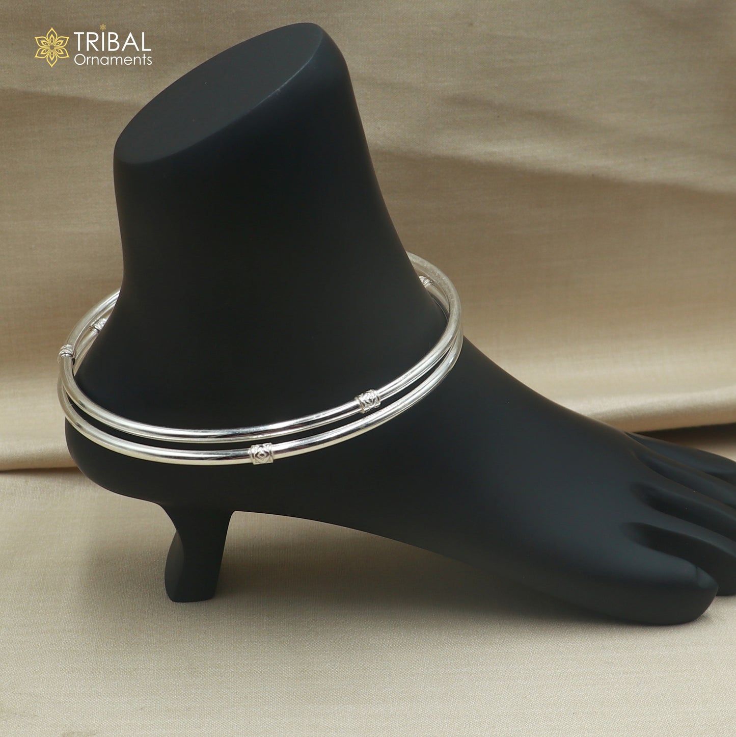 925 sterling silver stylish plain shiny design customized foot ankle kada jewelry nsfk166