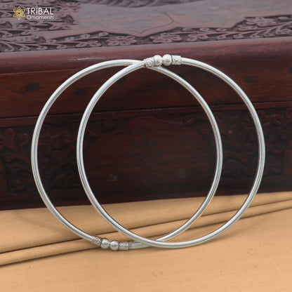 925 sterling silver plain shiny ball design customized foot ankle kada jewelry nsfk169