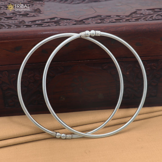 925 sterling silver plain shiny ball design customized foot ankle kada jewelry nsfk169