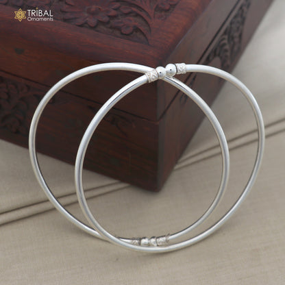 925 sterling silver plain shiny ball design customized foot ankle kada jewelry nsfk169