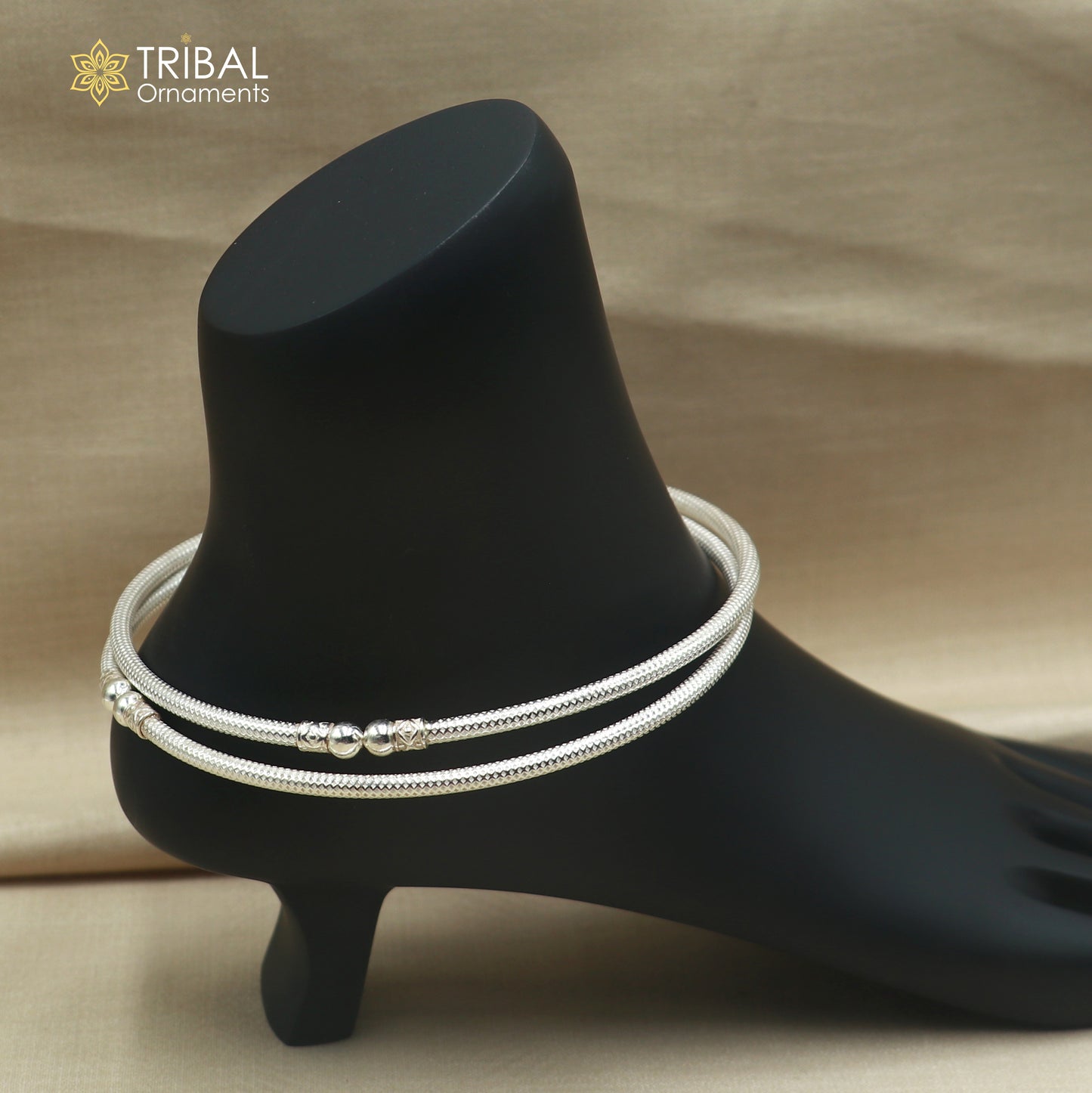 925 sterling silver shiny ball design customized foot ankle kada jewelry nsfk174