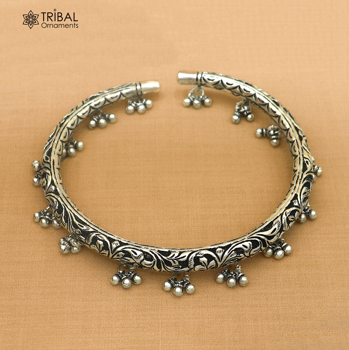925 pure silver chitai work oxidized foot kada ankle bracelet tribal ethnic silver jewelry nsfk183