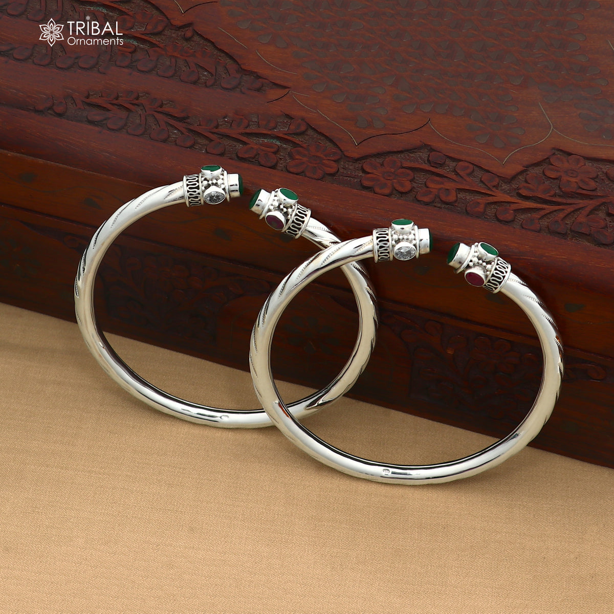 925 sterling silver ankle foot bracelet with gorgeous multi colour stone foot kada nsfk184