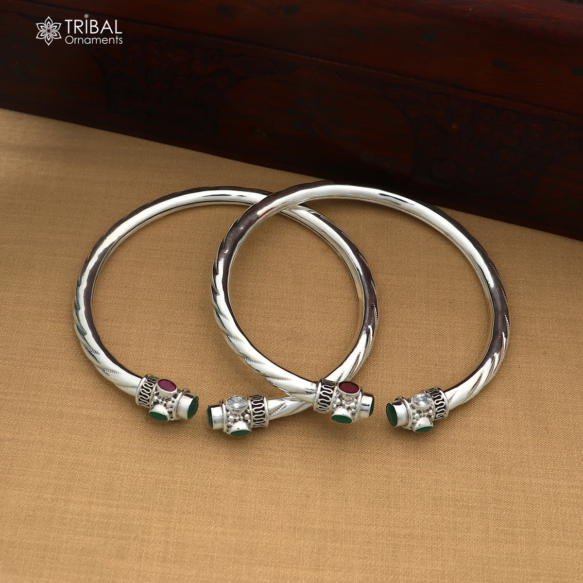 925 sterling silver ankle foot bracelet with gorgeous multi colour stone foot kada nsfk184