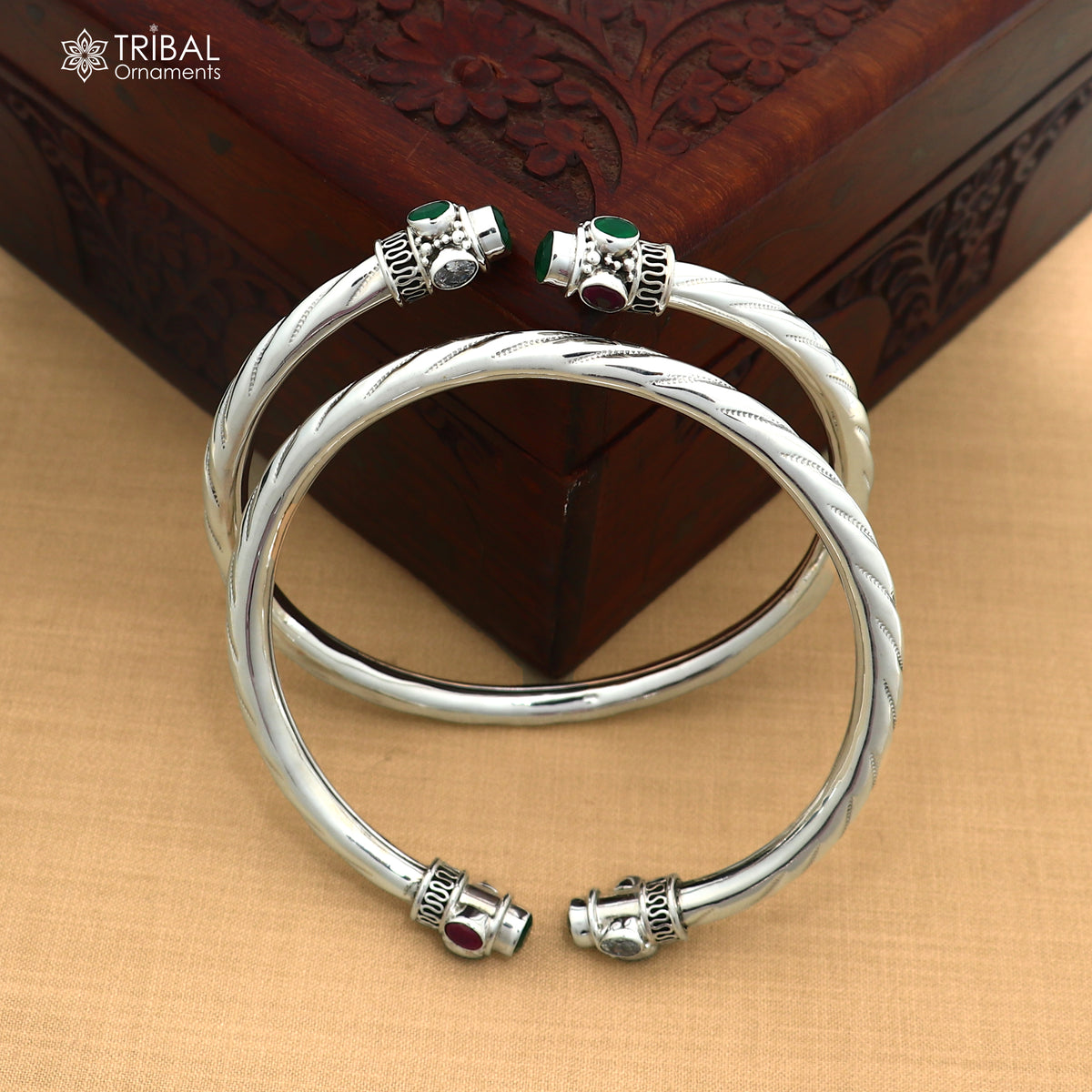925 sterling silver ankle foot bracelet with gorgeous multi colour stone foot kada nsfk184