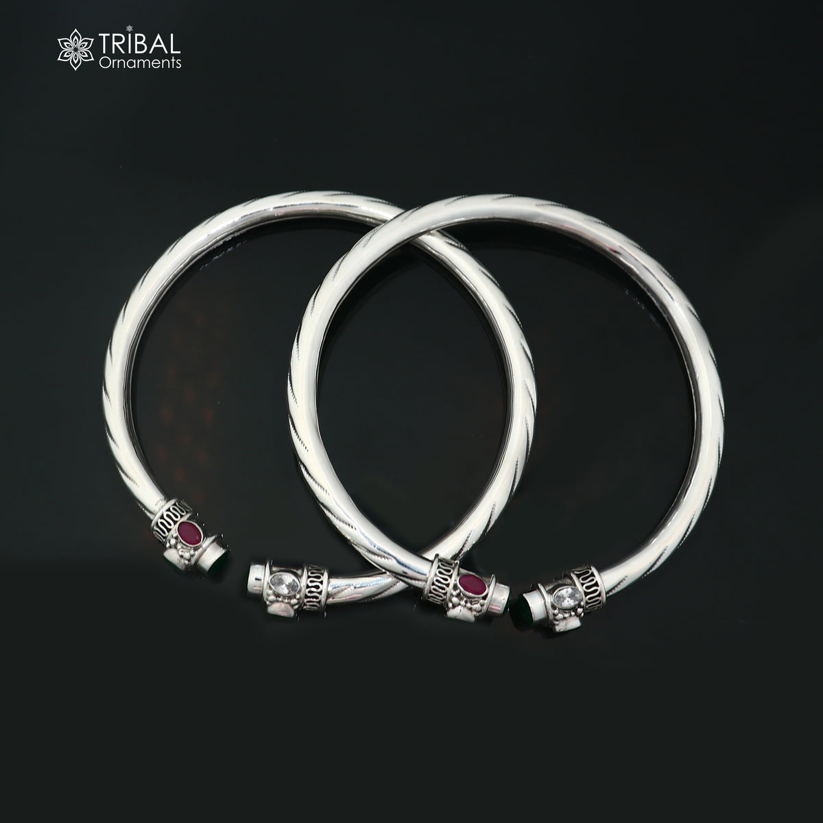 925 sterling silver ankle foot bracelet with gorgeous multi colour stone foot kada nsfk184