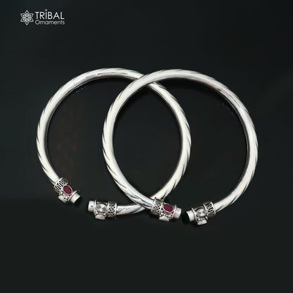 925 sterling silver ankle foot bracelet with gorgeous multi colour stone foot kada nsfk184