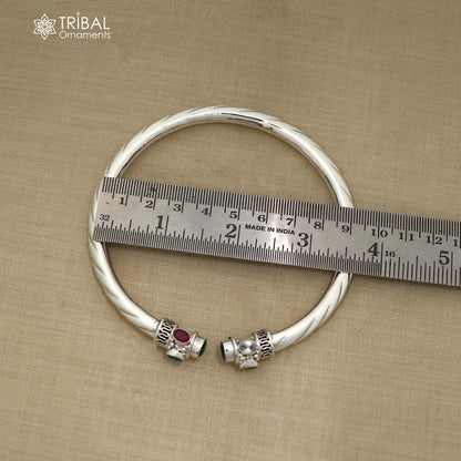 925 sterling silver ankle foot bracelet with gorgeous multi colour stone foot kada nsfk184